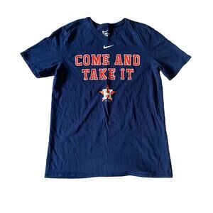 Nike Come and Take It Houston Astros MLB Baseball Short Sleeve Shirt Navy Large